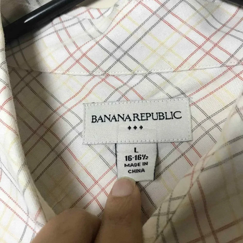 Banana Republic Shirt Mens Large‎ 16-16 1/2 Multicolored Button Up Collared
